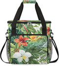Coffee Maker Carrying Bag Palm Leaves Flower Pattern Single Cup Coffee Maker Travel Bag Compatible with Keurig K-Mini or K-Mini Plus Portable Storage Bag with Shoulder StrapAZ-209
