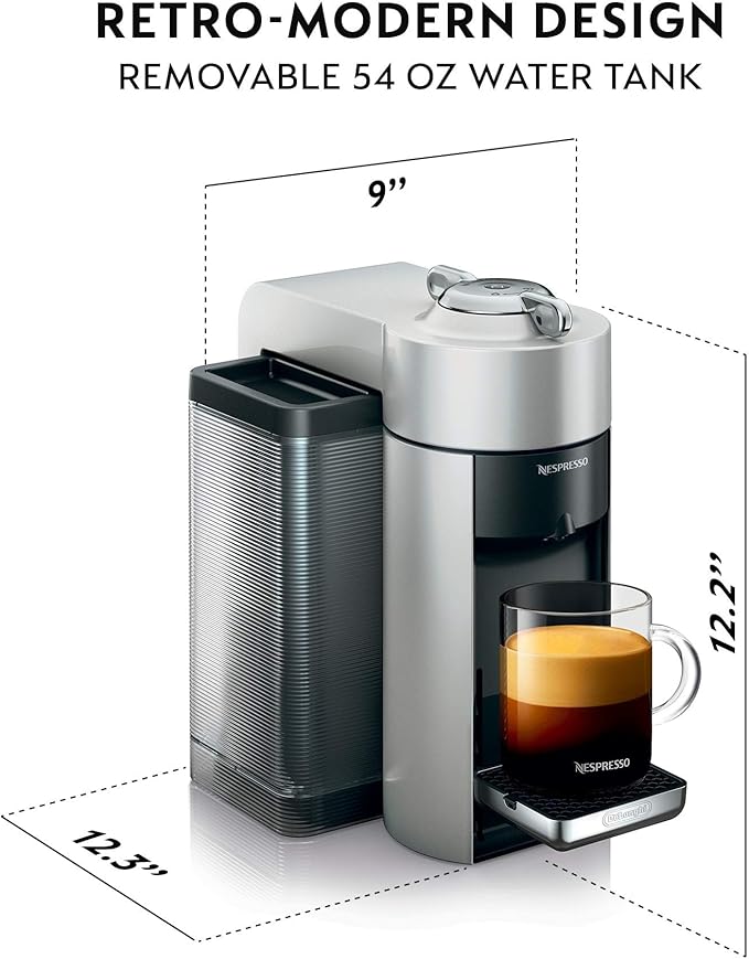 Nespresso Vertuo Coffee and Espresso Maker by De'Longhi Silver Descaling Kit