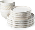 Getstar Dinnerware Sets Plates and Bowls Sets (10.5” Dish + 8” Dish + 6” Bowl) for 4 Microwave and Dishwasher Safe Ceramic Dinnerware Set (12 Piece)