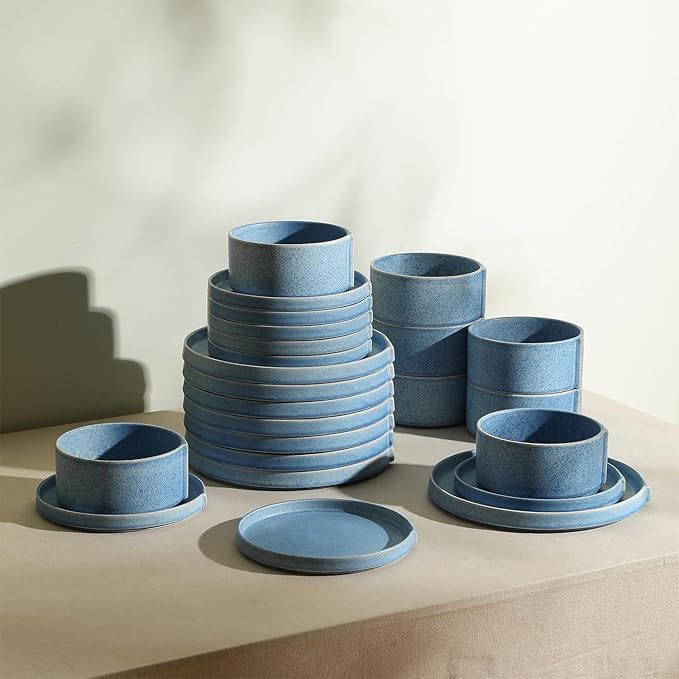 Stone Lain Bao 12-Piece Dinnerware Set Stoneware Blue