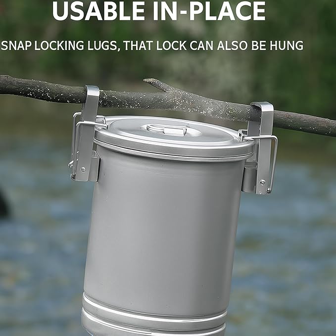 3-in-1 Camping Rice Cooker &amp Steamer Pot – 304 Stainless Steel Outdoor Cookware with Strainer Lid &amp Foldable Handle – Portable Travel Cooking Pot for Hiking Backpacking Campfire Cooking