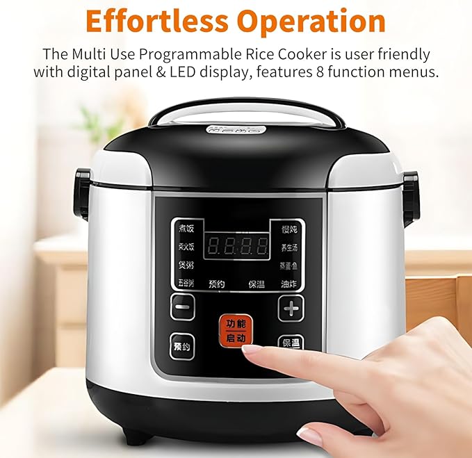 2L Portable Compact Car Rice Cooker with Insulation Non Stick Inner Pot Steam Basket for White &amp Whole Grain Rice Sushi  12V for Cars