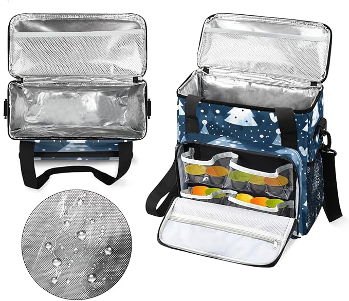 Dreamy Tree Christmas Coffee Maker Carrying Bag Portable Travel Storage Tote Bag Compatible with K-Mini or K-Mini Plus Single Serve Coffee Brewer Carrying Case with Multiple Pockets &amp Shoulder S