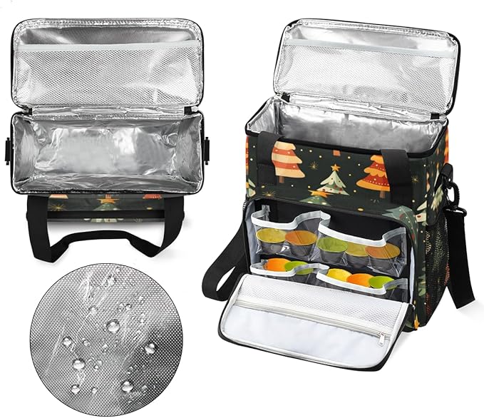 Christmas Festivals Coffee Maker Carrying Bag Magic Tree Travel Storage Bag Compatible with K-Mini or K-Mini Plus Single Serve Coffee Brewer Carrying Case with Multiple Pockets &amp Shoulder Strap