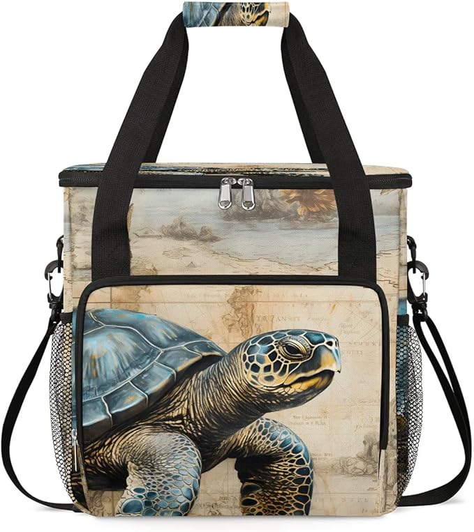 Nautical Sea Turtle Coffee Maker Travel Bag for K-Mini or K-Mini Plus Single Serve Coffee Brewer Portable Storage Tote Case for Tarvel