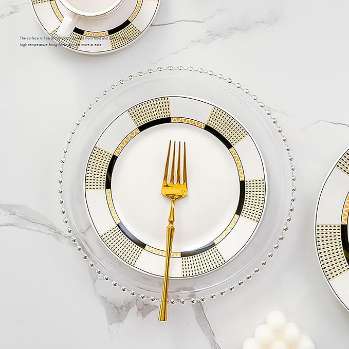 bone china dinnerware set tableware set 24-piece dish set for 6 dinner plate set cups and plates sets for kitchen round plates dishwasher safe kitchen dishes set for housewarmingpartydinner