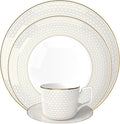gold trim dinnerware set service for 4 16 pieces porcelain dishes set ceramic plate sets for dinner party anniversary brunch banquet