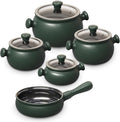 100% Ceramic Non Toxic Healthy Longlasting Lightweight Cookware Set - Oven Safe Up to 1200F Dishwasher Safe - PFAS PTFE PFOA PFOS - Matte Rosemary