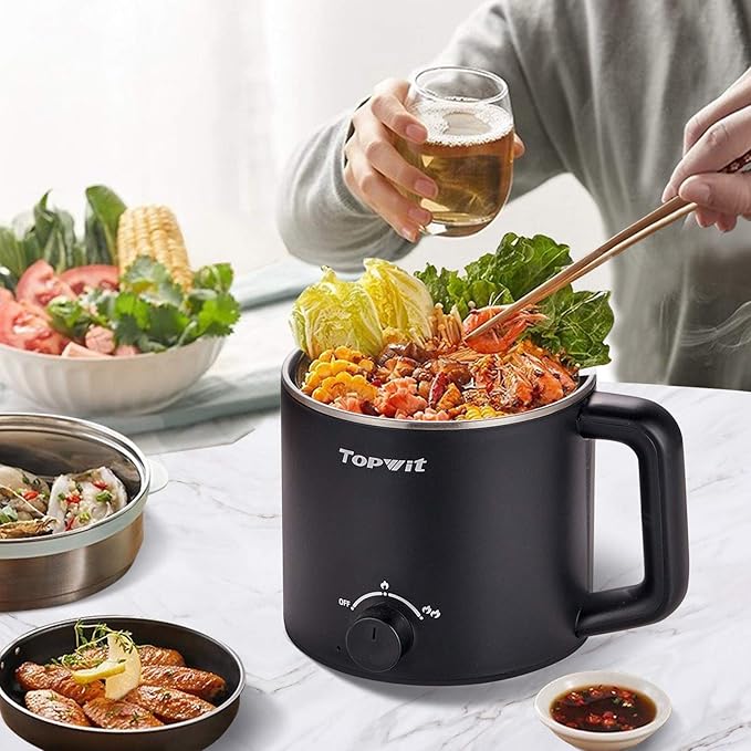 Topwit Hot Pot Electric &amp 1.2L Small Rice Cooker