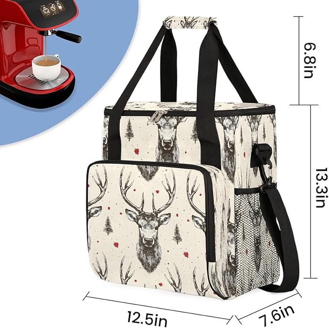 Animal Elk Coffee Maker Travel Bag for K-Mini or K-Mini Plus Single Serve Coffee Brewer Portable Storage Tote Case for Tarvel