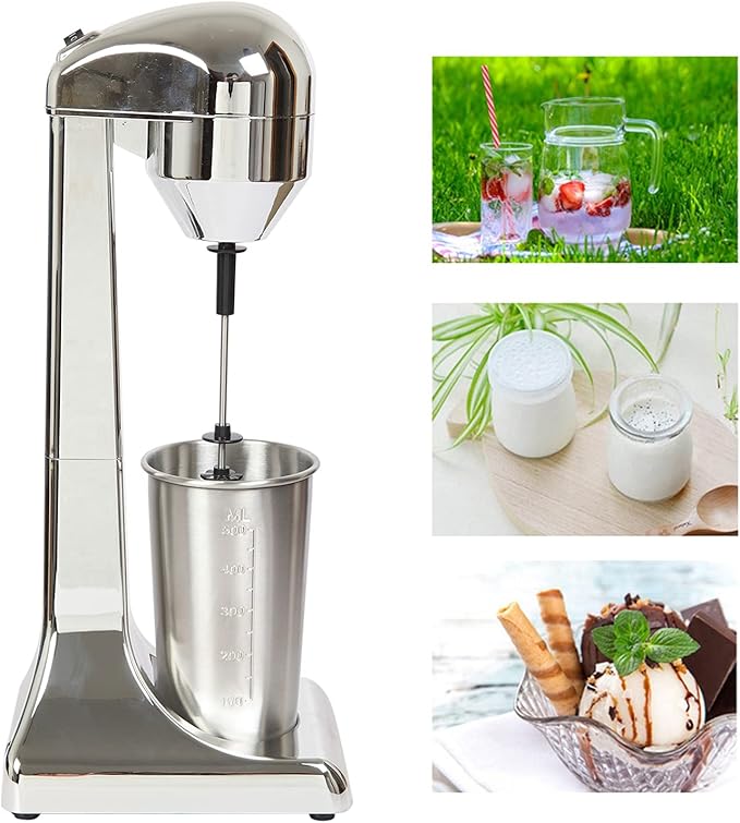 Milkshake Maker Drink Mixer Speed within 23000r/Min 2 Speeds 15.2×7×4.9in for Cafes Supermarkets Family Restaurants Bars