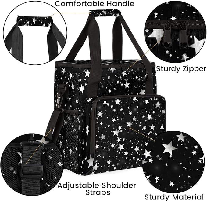 Silver star Coffee Maker Carrying Bag Portable Travel Storage Tote Bag Compatible with K-Mini or K-Mini Plus Single Serve Coffee Brewer Carrying Case with Multiple Pockets &amp Shoulder Strap