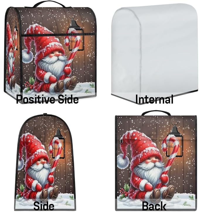 cfpolar Kitchen Aid Mixer Cover Compatible with 6-8 Quarts Holly Christmas Dwarf Stand Mixer Cover Kitchen Aid Mixers Accessories Appliance Organizer Bag Dust Covers with Zipper Pocket
