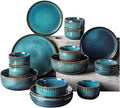 Dinnerware Set Luxury Family Dinner Service Set Porcelain Dinnerware Set Ceramic Plates And Bowls Sets Modern Vintage Lounge Round Reactive Glaze Dishes Set