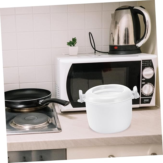 2pcs Microwave Rice Cooker Compact Food-grade Steamer for Rice Pasta and Vegetables for Home Office and Dorm Small