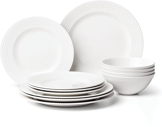 Kate Spade New York Wickford 16-Piece Dinnerware Set 15.75 LB White