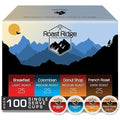 Roast Ridge Single Serve Coffee Pods for Keurig K-Cup Brewers Variety Pack Light Roast Medium Roast Dark Roast 100 Count (25 each: Breakfast Blend Donut Shop French Roast Colombian)