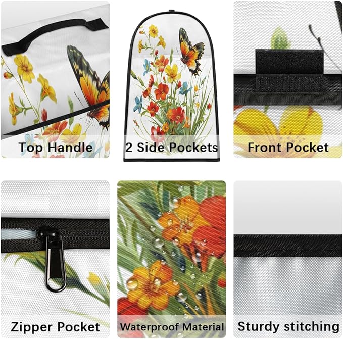 cfpolar Kitchen Aid Mixer Cover Compatible with 6-8 Quarts Flower Butterfly Floral Animal Stand Mixer Cover Kitchen Aid Mixers Accessories Appliance Organizer Bag Dust Covers with Zipper Pocket