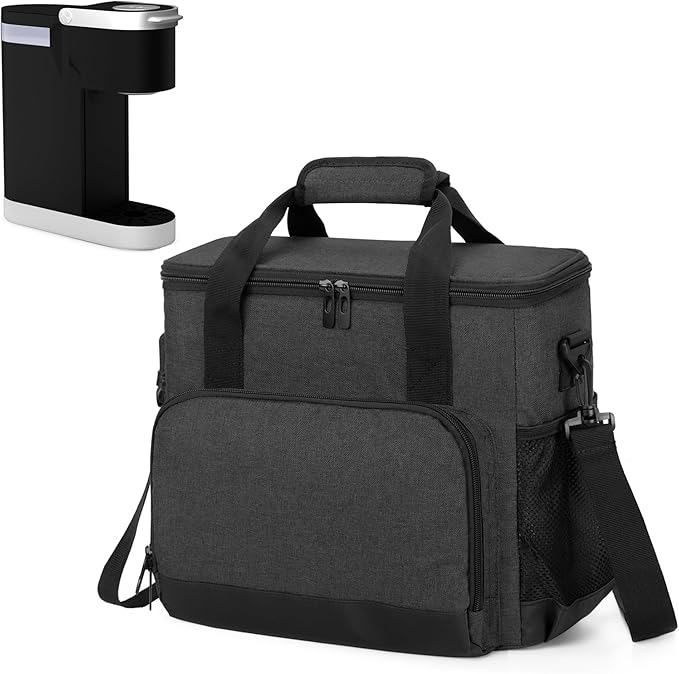 CURMIO Coffee Maker Carrying Bag Compatible for Keurig K-Mini or K-Mini Plus Single Serve Coffee Machine Travel Bag for K-Cup Pods Black (Bag Only)