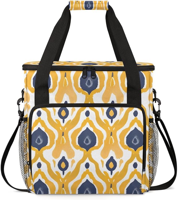 Ethnic Aztec Coffee Maker Carrying Bag Polynesian Pattern Travel Storage Bag Compatible with K-Mini or K-Mini Plus Single Serve Coffee Brewer Carrying Case with Multiple Pockets &amp Shoulder Strap