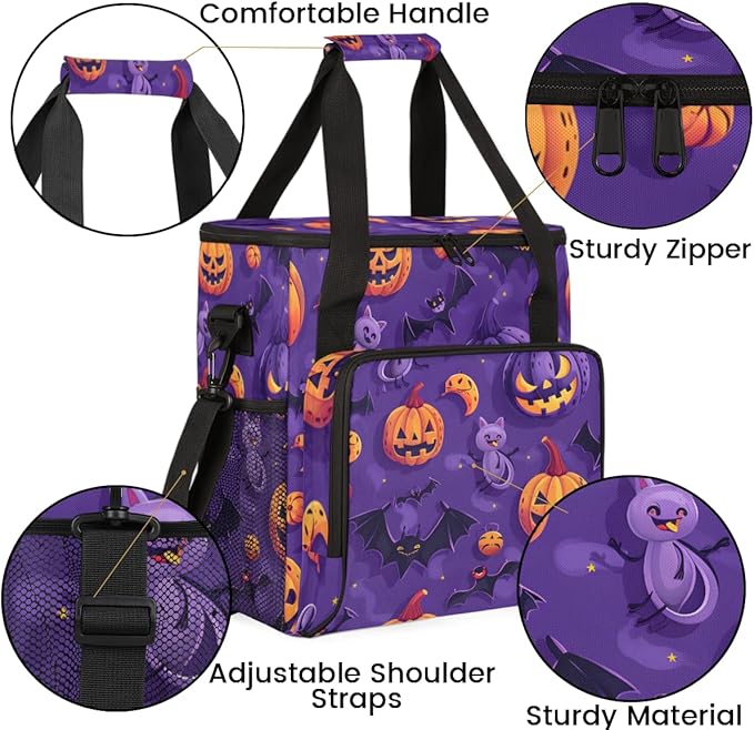 Magical Pumpkin Coffee Maker Carrying Bag Cute Pumpkin Travel Storage Bag Compatible with K-Mini or K-Mini Plus Single Serve Coffee Brewer Carrying Case with Multiple Pockets &amp Shoulder Strap