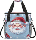 Cute Santa Claus Coffee Maker Carrying Bag Modern Santa Claus Travel Storage Bag Compatible with K-Mini or K-Mini Plus Single Serve Coffee Brewer Carrying Case with Multiple Pockets &amp Shoulder S