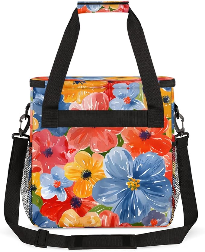 Fragrant Flower Coffee Maker Carrying Bag Portable Travel Storage Tote Bag Compatible with K-Mini or K-Mini Plus Single Serve Coffee Brewer Carrying Case with Multiple Pockets &amp Shoulder Strap