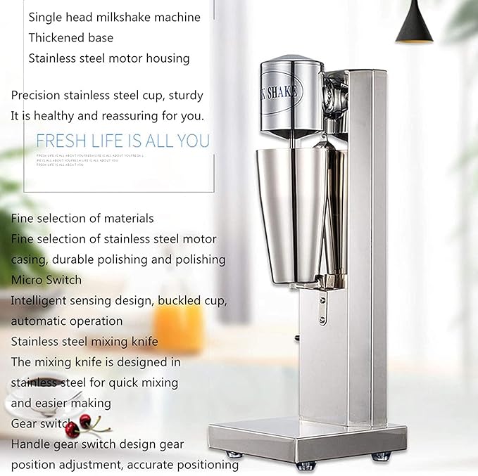 Commercial Milkshake Blender Multifunctional Milkshake Machine Stainless Steel Electric Milkshake Machine Home Business Ice Cream Beverage Smoothie Blender