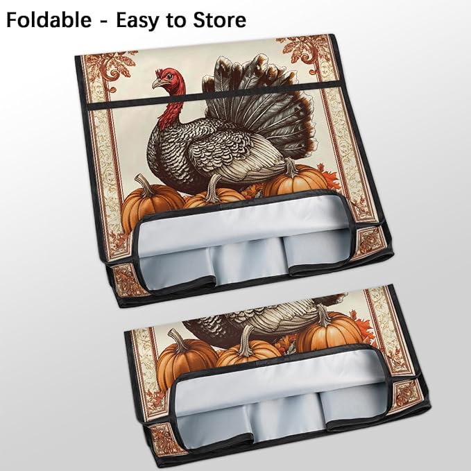 cfpolar Kitchen Aid Mixer Cover Compatible with 6-8 Quarts Turkey Thanksgiving Pumpkin Stand Mixer Cover Kitchen Aid Mixers Accessories Appliance Organizer Bag Dust Covers with Zipper Pocket