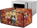 Doojoayie Cute Cat Toaster Cover 6 Slice Dust-Proof Toaster Oven Cover Stain Resistant Bread Machine Covers with Autumn Leaf Print Thanksgiving Home Kitchen Decoration