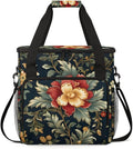 Holly Berry Flowers Coffee Maker Carrying Bag Glowing Flowers Travel Storage Bag Compatible with K-Mini or K-Mini Plus Single Serve Coffee Brewer Carrying Case with Multiple Pockets &amp Shoulder S
