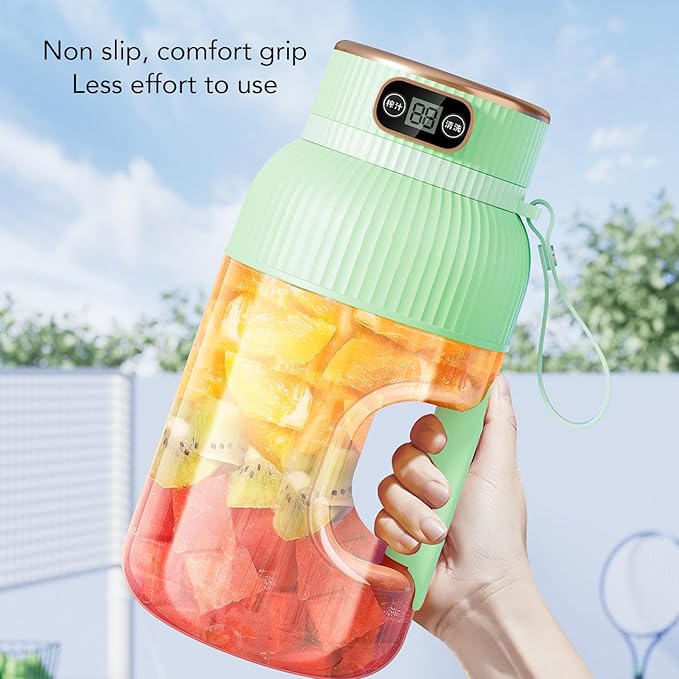 Portable Juicer Cup 150W 1200ml Mini Travel Blender with Detachable Design and Overload Prevention for Gym Home Office Sports Use (Green)