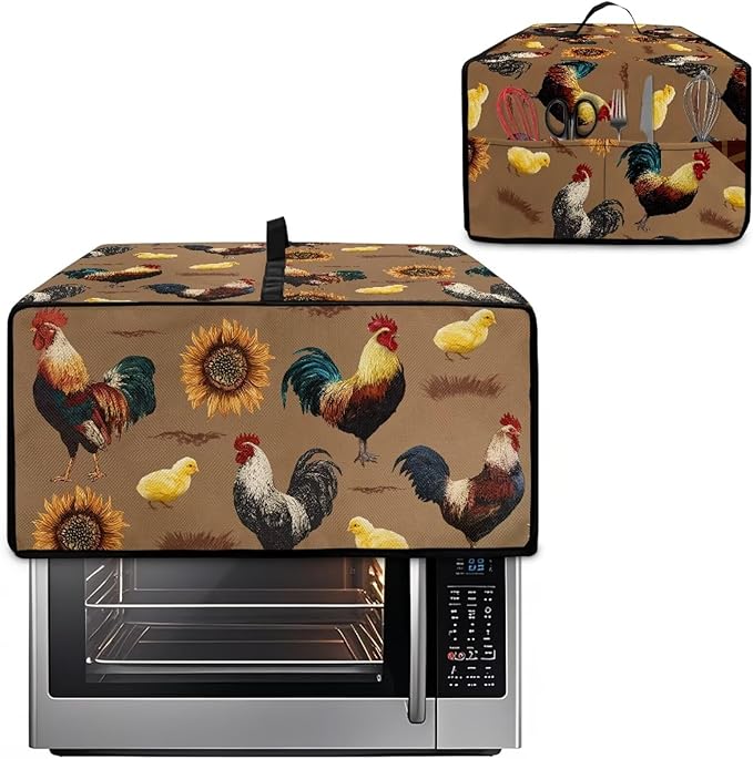 Doojoayie 8 Slice Toaster Oven Covers for Kitchen Counter Sunflower Toaster Cover 22.5x18.5x 13 Small Appliance Dust Protector Kitchen Decoration Gifts for Women