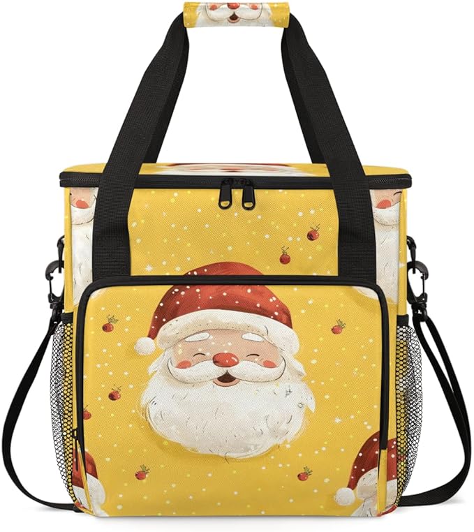 Dreamy Santa Claus Coffee Maker Carrying Bag Watercolor Santa Claus Travel Storage Bag Compatible with K-Mini or K-Mini Plus Single Serve Coffee Brewer Carrying Case with Pockets &amp Shoulder Stra