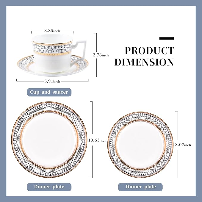 gold trim dinnerware set service for 4 16 pieces bone china dishes set elegant plate sets for wedding hotel business banquet housewarming