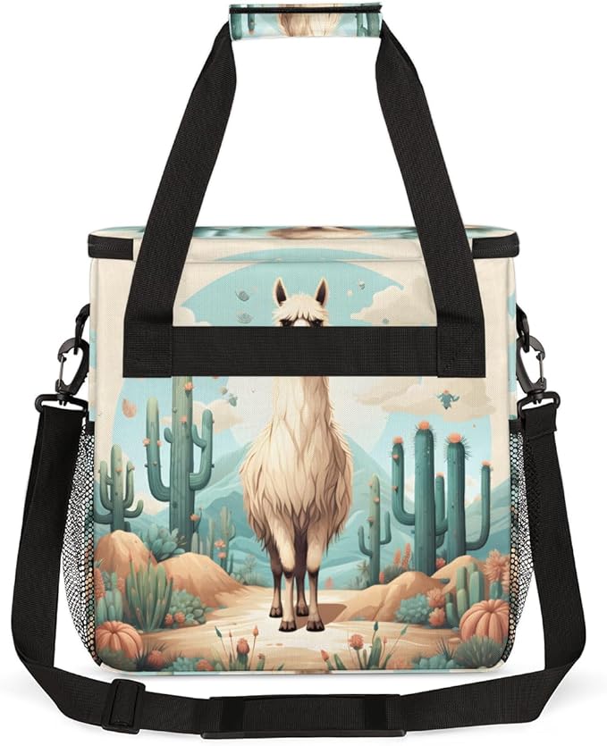 Tropical Desert Alpaca Coffee Maker Carrying Bag Travel Storage Bag Compatible with K-Mini or K-Mini Plus Single Serve Coffee Brewer Carrying Case with Multiple Pockets &amp Shoulder Strap