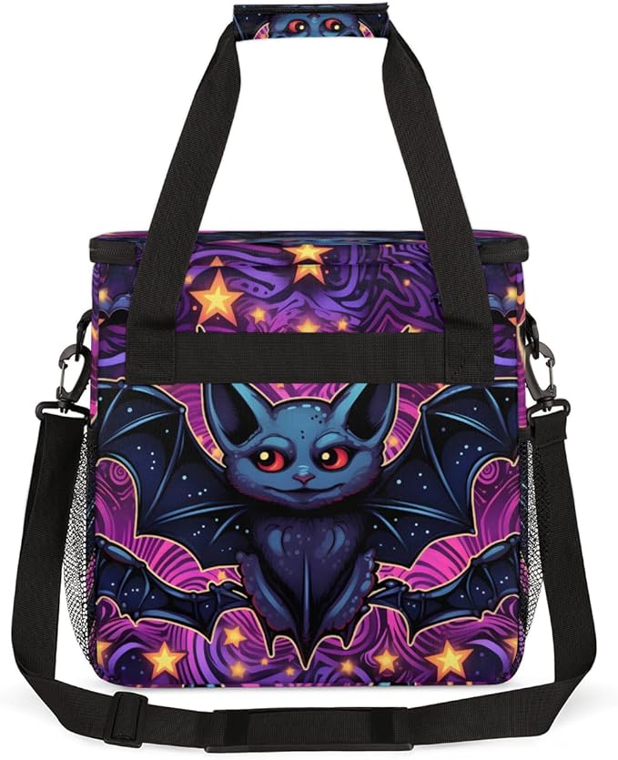 Halloween Bat Coffee Maker Carrying Bag Cute Bat Travel Storage Bag Compatible with K-Mini or K-Mini Plus Single Serve Coffee Brewer Carrying Case with Multiple Pockets &amp Shoulder Strap