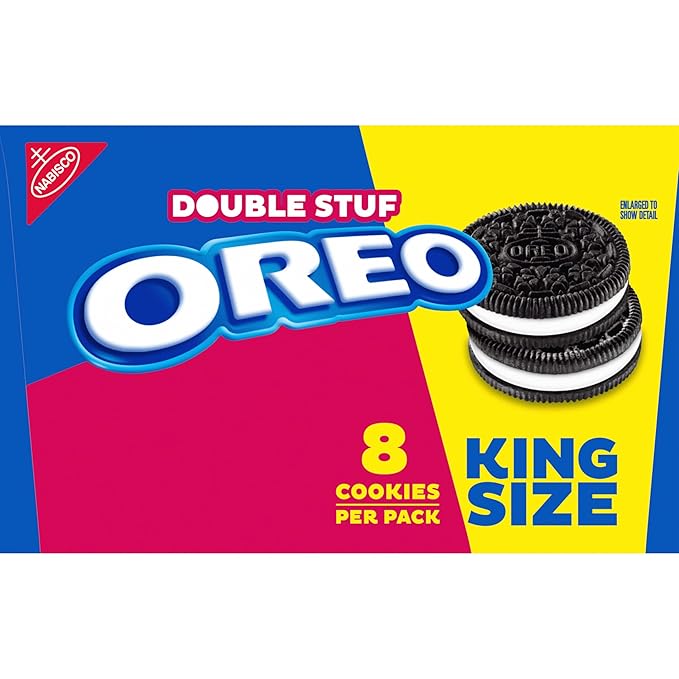 OREO Double Stuf Chocolate Sandwich Cookies King Size 10 Snack Packs (8 Cookies Per Pack)