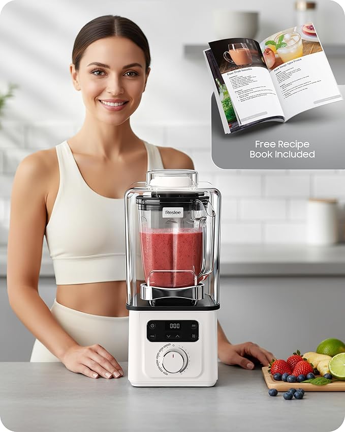 Professional Commercial Vacuum Blender with Quiet Shield 2026 Upgraded 40000 RPM Max 3000W/4HP 56oz Eastman Tritan Cup for Smoothie Nut Milk Hot Soup Baby Food Self-Clean 5-Year Full Warranty