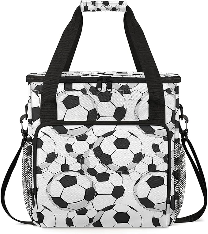 Soccer Ball Football Travel Coffee Maker Carrying Bag Large Organizer Storage Tote Bag Insulated Reusable Cooler Grocery Bags