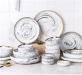Elegant Dinnerware Set Dinner Plates Bowls Set Dinnerware Set Ceramics European Style Marble Dishes And Plates Porcelain Cake Dish Pastry Fruit Tray Ceramic Tableware Ste4 People
