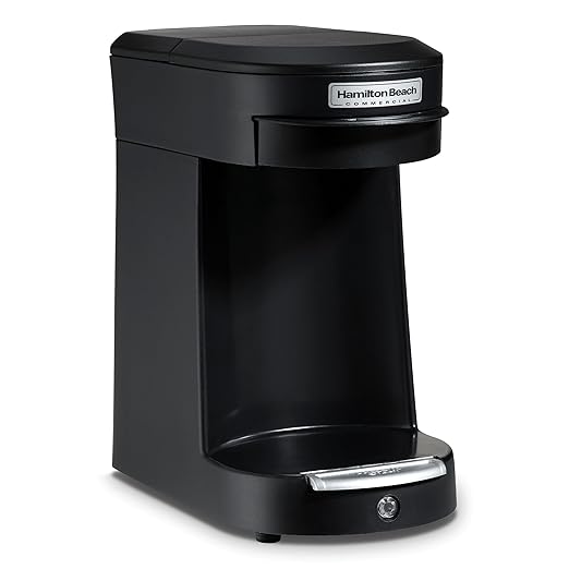 Hamilton Beach Commercial 1 Cup Pod Coffeemaker Black Single Serve Coffee Brewer HDC200B