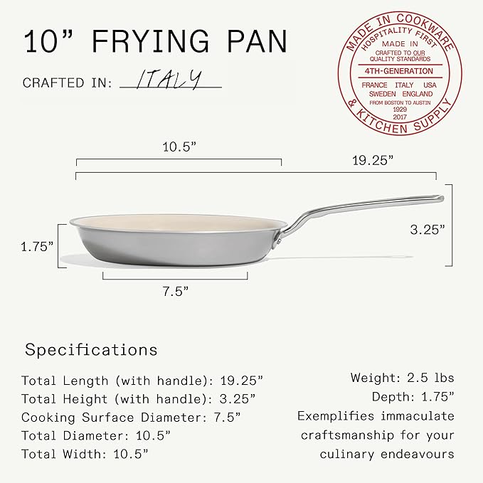 Made In Cookware | 7-Piece Ceramic Non Stick Pot and Pan Set (Stainless Handle) | 5-Ply Stainless Clad | Professional Cookware | Crafted in Italy | Induction Compatible