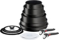 Tefal Ingenio Unlimited On 13 Piece Set Pots &amp Pans Set Stackable Easy Cleaning Non-Stick Coating Heat Indicator Induction Black L3959243