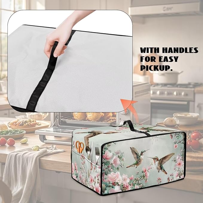Hummingbird Flying Toaster Oven Air Fryer Cover Heat-Resistant Waterproof Protective Covers Compatible with Smart Oven Air Fryer Smart Oven for Parties Gatherings