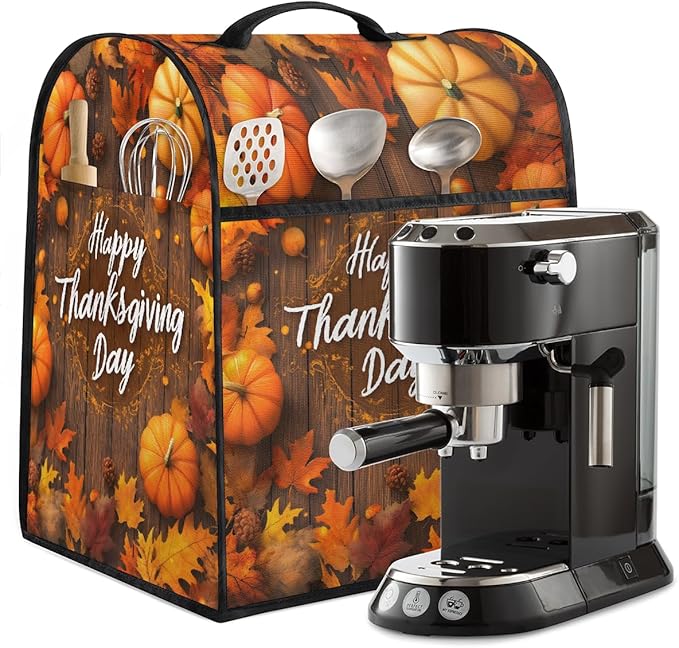 cfpolar Kitchen Aid Mixer Cover Compatible with 6-8 Quarts Thanksgiving Pumpkin Fall Leaves Stand Mixer Cover Kitchen Aid Mixers Accessories Appliance Organizer Bag Dust Covers with Zipper Pocket