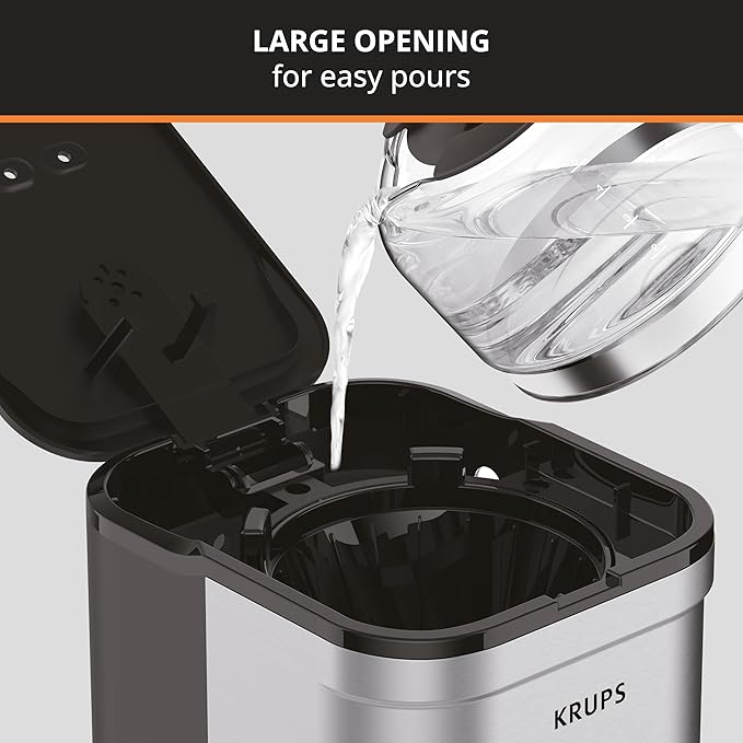 KRUPS Simply Brew Compact 5 Cup Coffee Maker: Stainless Steel Design Pause &amp Brew Keep Warm Reusable Filter Drip-Free Carafe (Pack of 4)