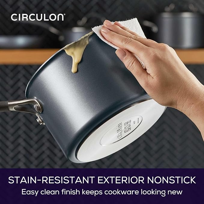 Circulon A1 Series with ScratchDefense Technology Nonstick Induction Cookware/Pots and Pans Set 9 Piece Graphite