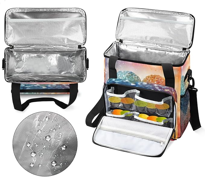 Glitter Heart Coffee Maker Carrying Bag Portable Travel Storage Tote Bag Compatible with K-Mini or K-Mini Plus Single Serve Coffee Brewer Carrying Case with Multiple Pockets &amp Shoulder Strap