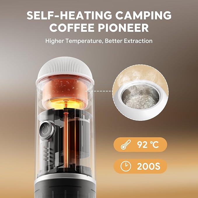 Portable Electric Espresso Coffee Maker for Ground Coffee &amp NS Capsule Espresso Machine Fast Self-Heating Technology‌ with USB-C Perfect for RV Hiking Camping Office &amp On-the-Go Lifestyles